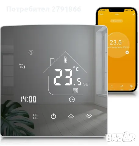 Beok WiFi Smart огледален стаен термостат,стенен за отопление на вода, програмируем седмичен