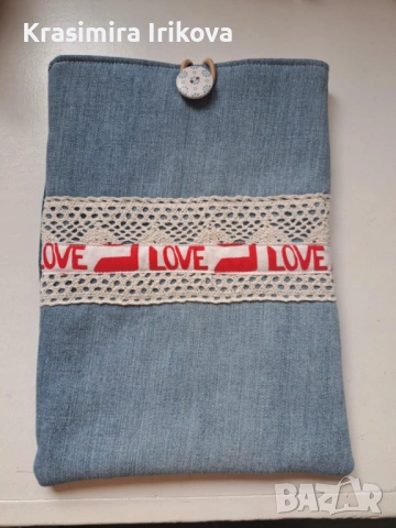 дънкови калъфи за таблет и книги, снимка 3 - Чанти - 53350493