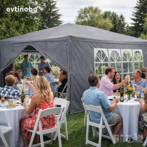 Просторна градинска шатра - стабилна конструкция и водоустойчива рамка, снимка 4 - Градински мебели, декорация  - 53863702