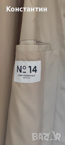 Мъжко trench coat палто H&M Essentials М размер, снимка 5 - Якета - 53848289