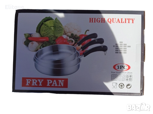 Супер здрави и качествени 3  броя тигани с дръжка 22/24/26 см., снимка 8 - Съдове за готвене - 52894821