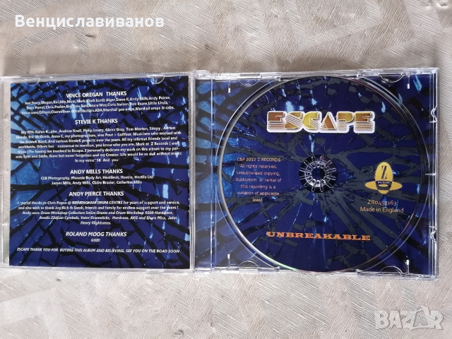 ESCAPE - unbreakable / HARD ROCK /  ОРИГИНАЛЕН диск , снимка 6 - CD дискове - 44993672