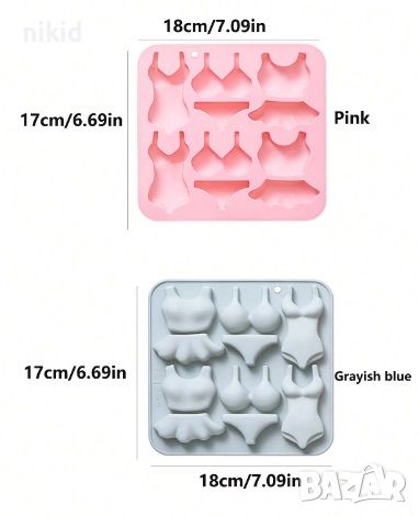 Бански бикини бельо сутиен дълбок силиконов молд форма фондан гипс шоколад сапун, снимка 2 - Форми - 46699419