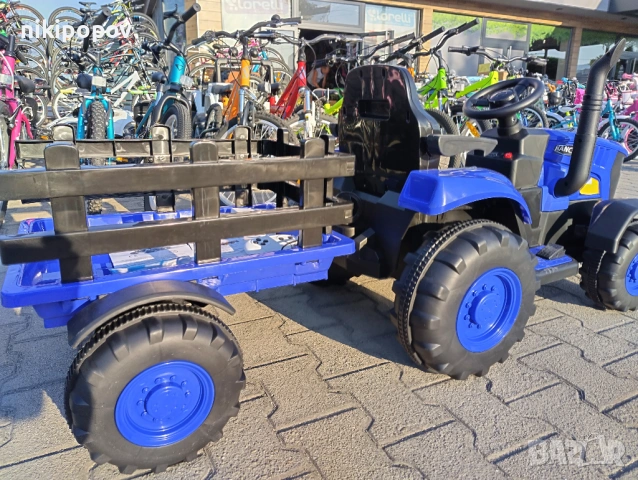 TEXAS акумулаторен трактор с ремарке RANCHER син, снимка 4 - Детски велосипеди, триколки и коли - 53569745