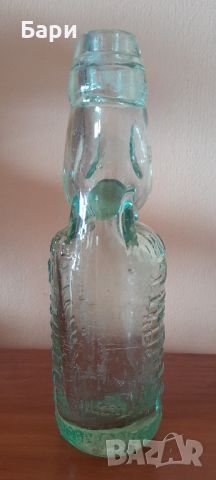 Старо стъклено шише с топче, снимка 3 - Колекции - 45535747