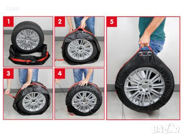 НОВИ! Калъфи за гуми с маркировка 4 броя 13" до 17" цола , снимка 6 - Аксесоари и консумативи - 49044842