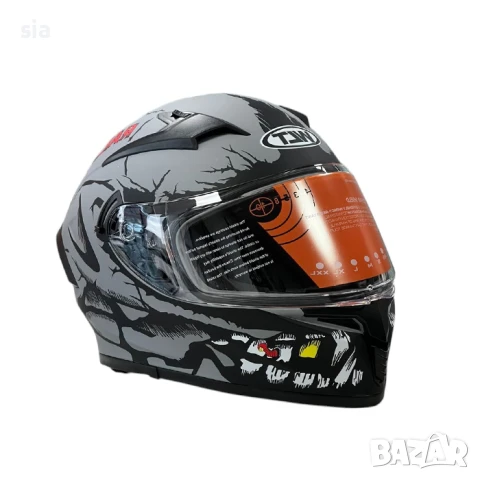 Каска за мотор, Мото шлем, очила и визьор, 4 размера, Matt Grey, снимка 7 - Аксесоари и консумативи - 46173650