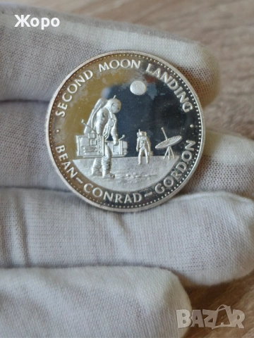Монета (плакет) "Второ кацане на Луната"