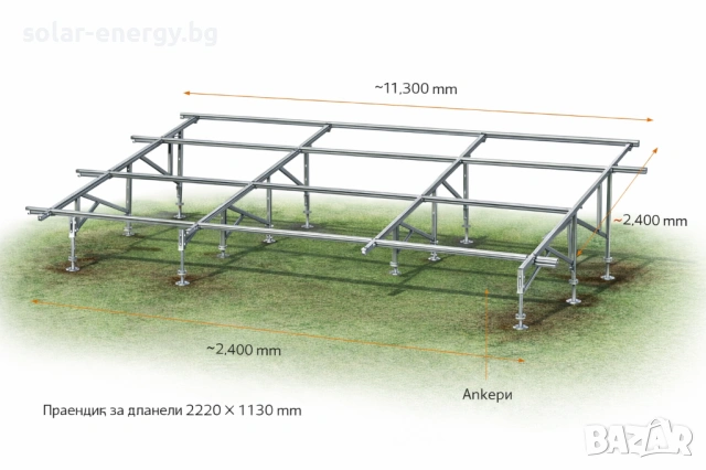 Конструкция за соларни панели – 10 бр. | 1400 € | Наземна