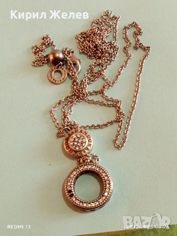 Сребърни колие от колекцията на Pandora my Pandora изяшно с кристали 26899, снимка 7 - Колиета, медальони, синджири - 52924858