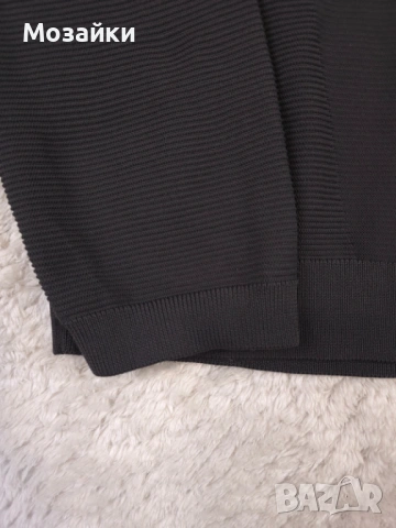 Мъжки пуловер BOSS Zidor Quarter-Zip Черен Слим | MSRP €199 | Размер L, снимка 5 - Спортни дрехи, екипи - 53595758