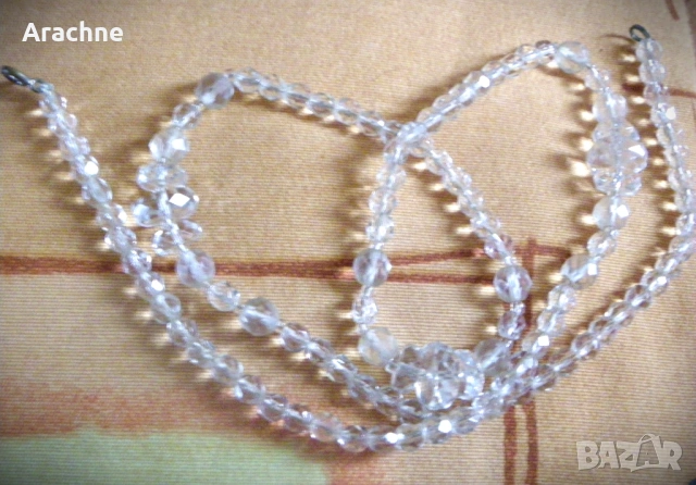 Антикварно кристално колие, Чехословакия, 50те, снимка 5 - Колиета, медальони, синджири - 52573805