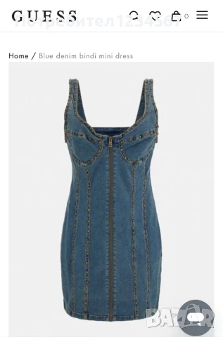Нова оригинална рокля GUESS- деним реална цена 500 лв, снимка 11 - Рокли - 51220158