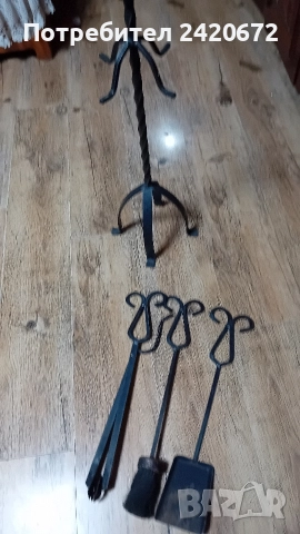 ковано желязо комплект за камина, снимка 4 - Други стоки за дома - 52753572