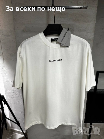 Balenciaga Мъжка Бяла Тениска👕Мъжка Блуза С Къс Ръкав В Бял Цвят Код MensPoint68