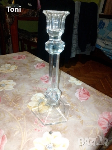 кристален свещник , снимка 2 - Декорация за дома - 53977626