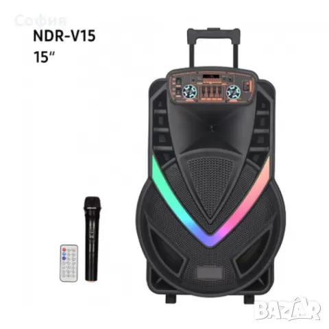 Караоке тонколона 15" NDR-V15, снимка 5 - Bluetooth тонколони - 47296720