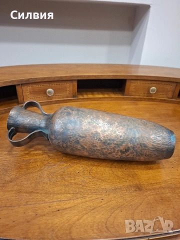 Антикварна медна ваза, снимка 2 - Антикварни и старинни предмети - 53879686