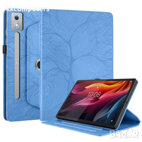 Кожен калъф Life Tree за Lenovo Tab P12 Pro 12.7 2025- "Щампа дърво", Ротираща стойка, Вкл. Протекто, снимка 4 - Калъфи, кейсове - 53030523
