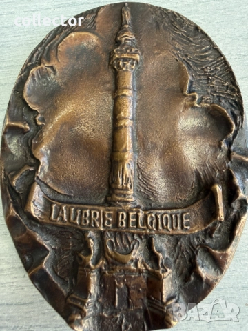 Възпоменателен белгийски плакет / бронз. №7711, снимка 4 - Антикварни и старинни предмети - 52737028