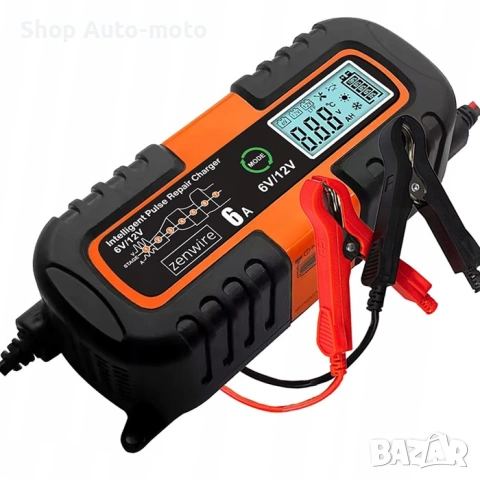 Зарядно за акумулатор Automat-6S 6A, 6-12V, LCD дисплей, снимка 2 - Аксесоари и консумативи - 53309399
