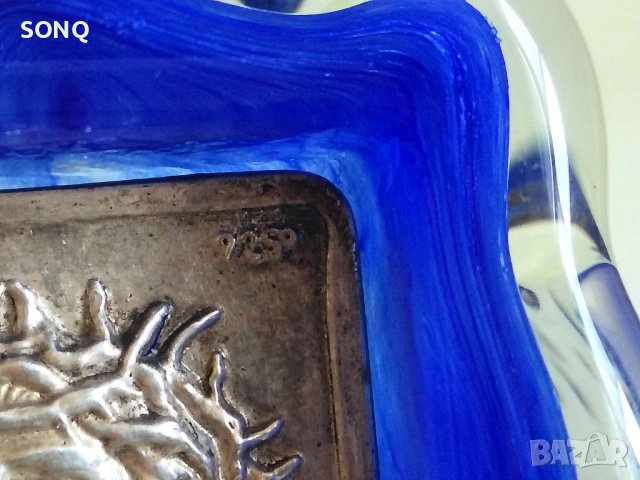 Сребърна иконка 925 Стъклена Поставка, снимка 5 - Икони - 52124980