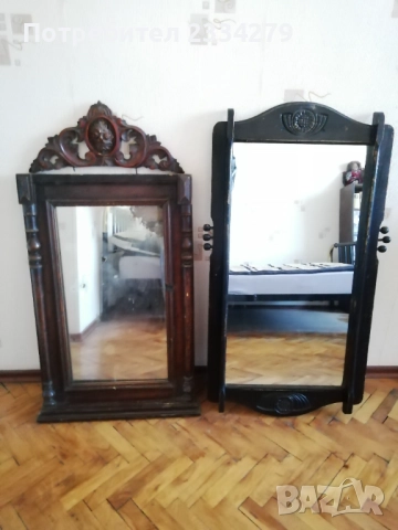 Огледала в стари дървени масивни рамки с орнаменти , снимка 11 - Антикварни и старинни предмети - 40177179