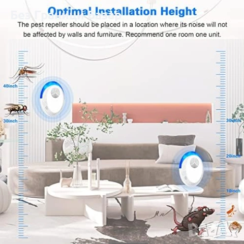 Нов Ултразвуков уред против комари, хлебарки, мишки – 4 броя комплект, снимка 5 - Други стоки за дома - 53151229