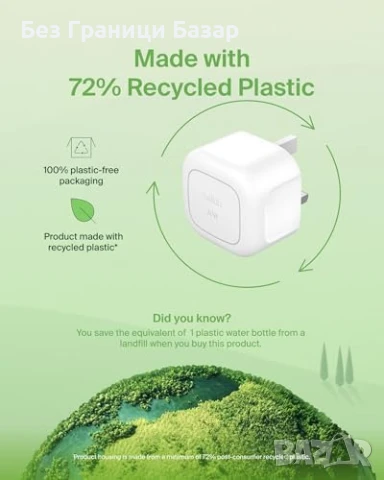 Ново Компактно Belkin Зарядно 30W USB-C + Кабел iPhone Samsung iPad, снимка 7 - Аксесоари за Apple - 50746559