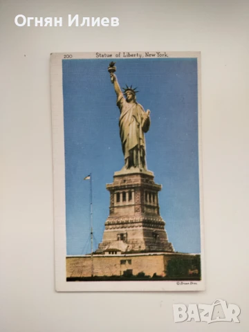 Стара пощенска картичка на Статуята на Свободата, Ню Йорк, САЩ, 1938г.