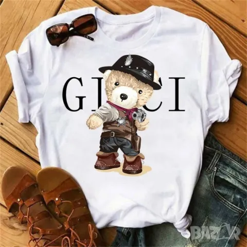 дамски тениски gucci с мече, снимка 4 - Тениски - 49250150