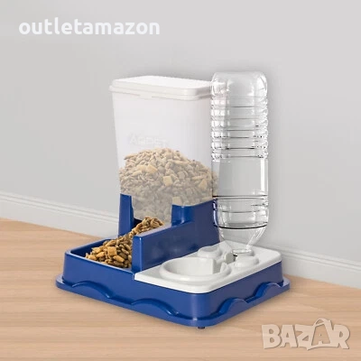 Автоматичен диспенсър за храна и вода за кучета и котки - 2 в 1 хранилка-поилка , снимка 2 - За кучета - 52429514