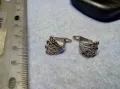 РЕТРО АРТ СТИЛ АНГЛИЙСКИ МАРКАЗИТЕНИ СРЕБЪРНИ ОБЕЦИ СРЕБРО 925 РЪЧНА ИЗРАБОТКА 48205, снимка 5