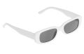 Дамски слънчеви очила бяла рамка правоъгълни тъмни стъкла, снимка 1 - Слънчеви и диоптрични очила - 45975466