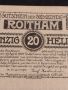 Банкнота НОТГЕЛД 20 хелер 1920г. Австрия перфектно състояние за КОЛЕКЦИОНЕРИ 45134, снимка 2
