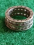 Луксозен сребърен пръстен BVLGARI с кристали марков 22248, снимка 4