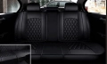 Комплект луксозна Кожена тапицерия за автомобил - Черен/Черен шев., снимка 4