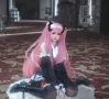 Дълга розова перука с две опашки Krul Tepes Anime Owari No Seraph, снимка 4