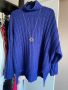 H&M Divided Дамски син оувърсайз пуловер, L, снимка 1 - Блузи с дълъг ръкав и пуловери - 45717480