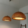 Плетена лампа от бамбук, снимка 1 - Лампи за таван - 44993035