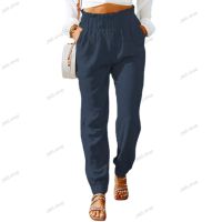 Дамски ежедневни класически едноцветни плисирани панталони с пълна дължина, 10цвята , снимка 8 - Панталони - 45513456