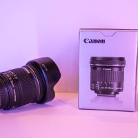 Продавам широкоъгълен обектив Canon EF-S 10-18mm f/4.5-5.6 IS STM, снимка 1 - Обективи и филтри - 45453608