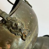 Винтидж съд с керамична дръжка ( метал месинг бронз мед), снимка 6 - Антикварни и старинни предмети - 45285185