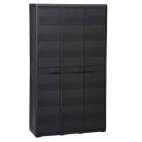 vidaXL Градински шкаф за съхранение с 4 рафта, черен(SKU:43700, снимка 1 - Градински мебели, декорация  - 45114835