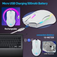  Zienstar 2,4 GHz с RGB подсветка безжична мишка с презареждаща батерия НОВА, снимка 5 - Клавиатури и мишки - 45465186