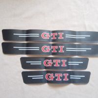 Качествени черен карбон стикери за прагове с лого GTI за кола автомобил джип + подарък , снимка 1 - Аксесоари и консумативи - 45682130