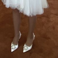сватбени обувки с ток 8 см, снимка 5 - Дамски обувки на ток - 44780215