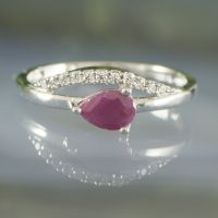 Сребърен пръстен с натурален Рубин размер 26, снимка 1 - Пръстени - 43951725