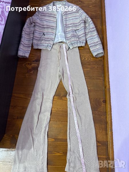 Комплект широк панталон рипс и яке Размер М, снимка 1