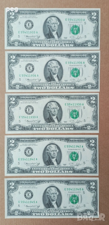 Банкноти $2 1976 година UNC, снимка 1